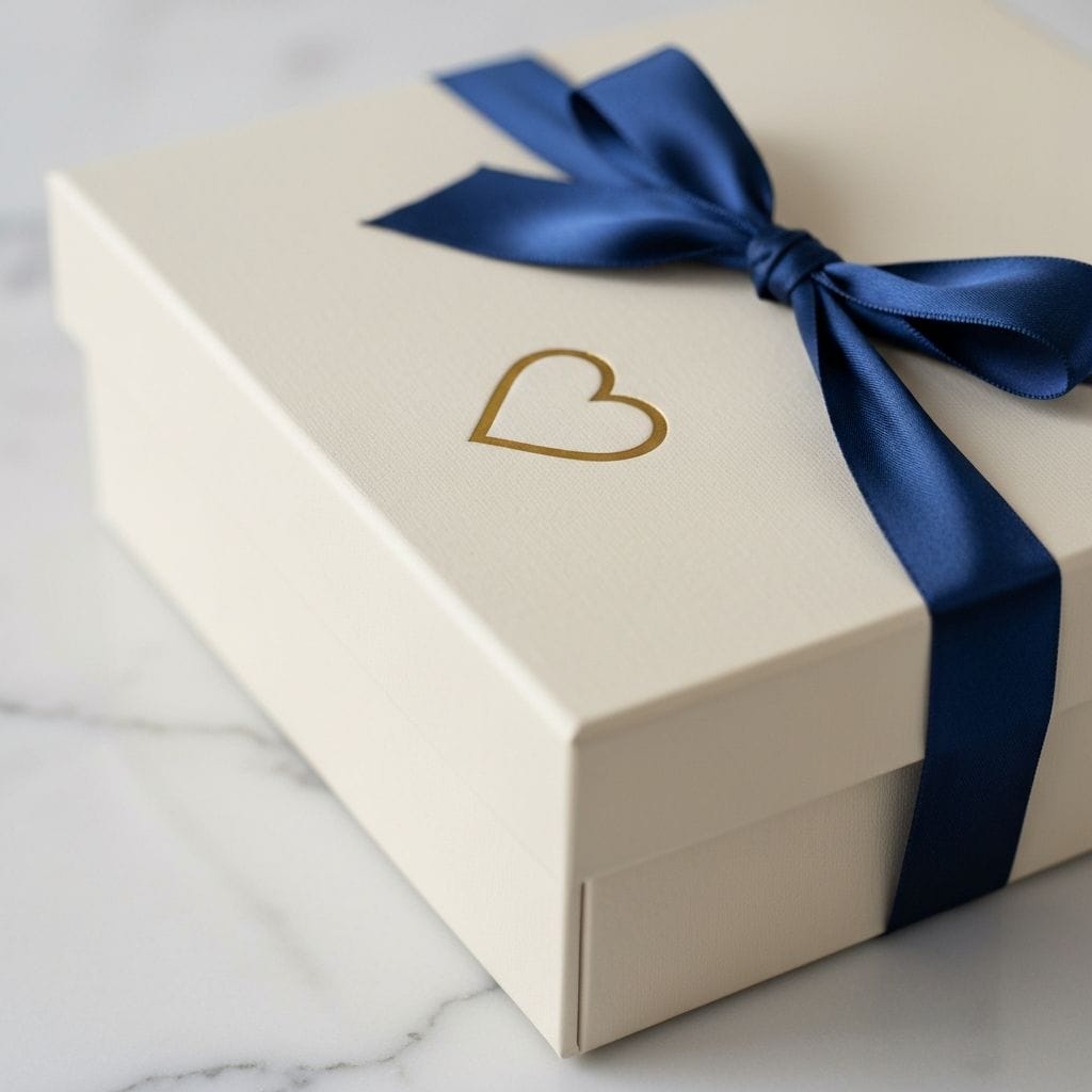 image de la box fermé avec ses ton gelge et bleu royal