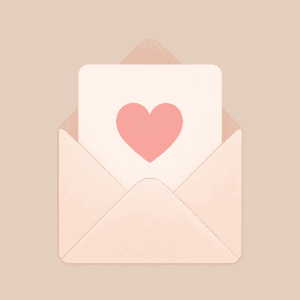 carte contact image enveloppe avec une lettre en cœur